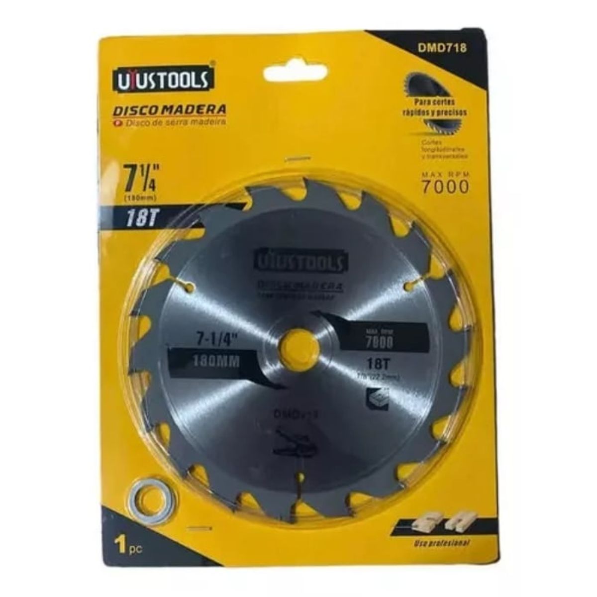UYUSTOOL - Disco Sierra Madera 7 1/4 (180mm) 18 Dientes Uyustools