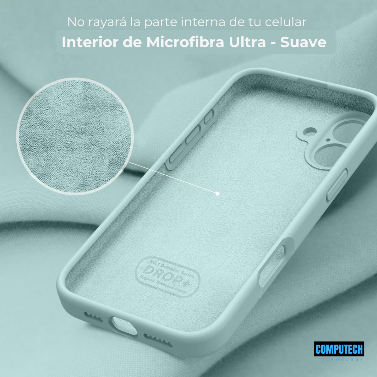 GENERICO - Carcasa Funda Silicona Aterciopelada Para iPhone 16 Pro Menta