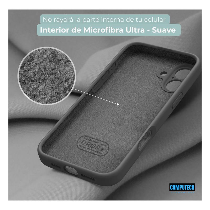 GENERICO - Carcasa Funda Silicona Aterciopelada Para iPhone 16 Pro Negro