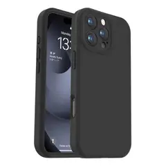 GENERICO - Carcasa Funda Silicona Aterciopelada Para iPhone 16 Pro Max Negro
