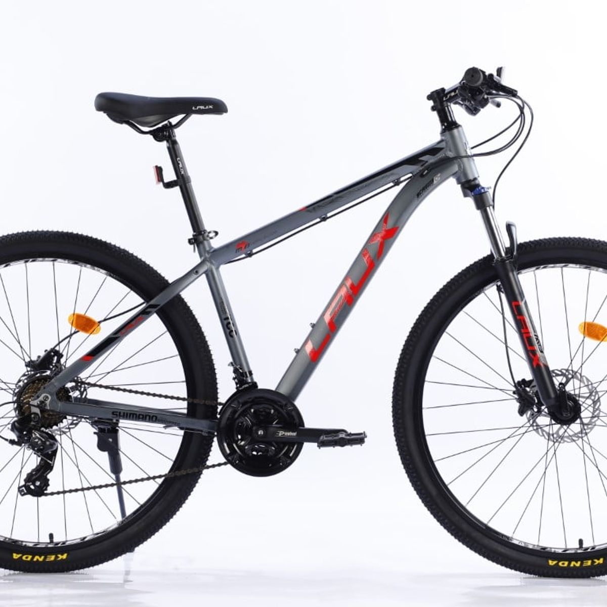 LAUX - BICICLETA MTB  29" LAUX  HURRICANE 24 VELOCIDADES   MATTE GRAY/RED