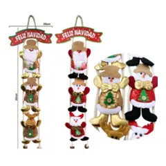 GENERICO - Colgante Feliz Navidad 3 Monos 60cm 249230-11