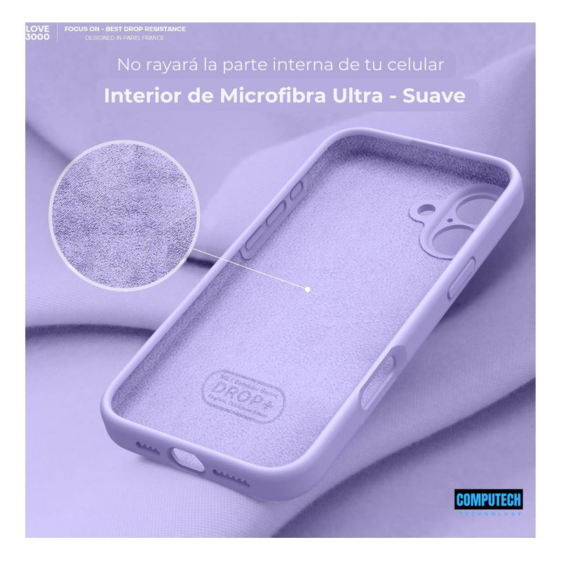 GENERICO - Carcasa Funda Silicona Aterciopelada Para iPhone 16 Pro Violeta