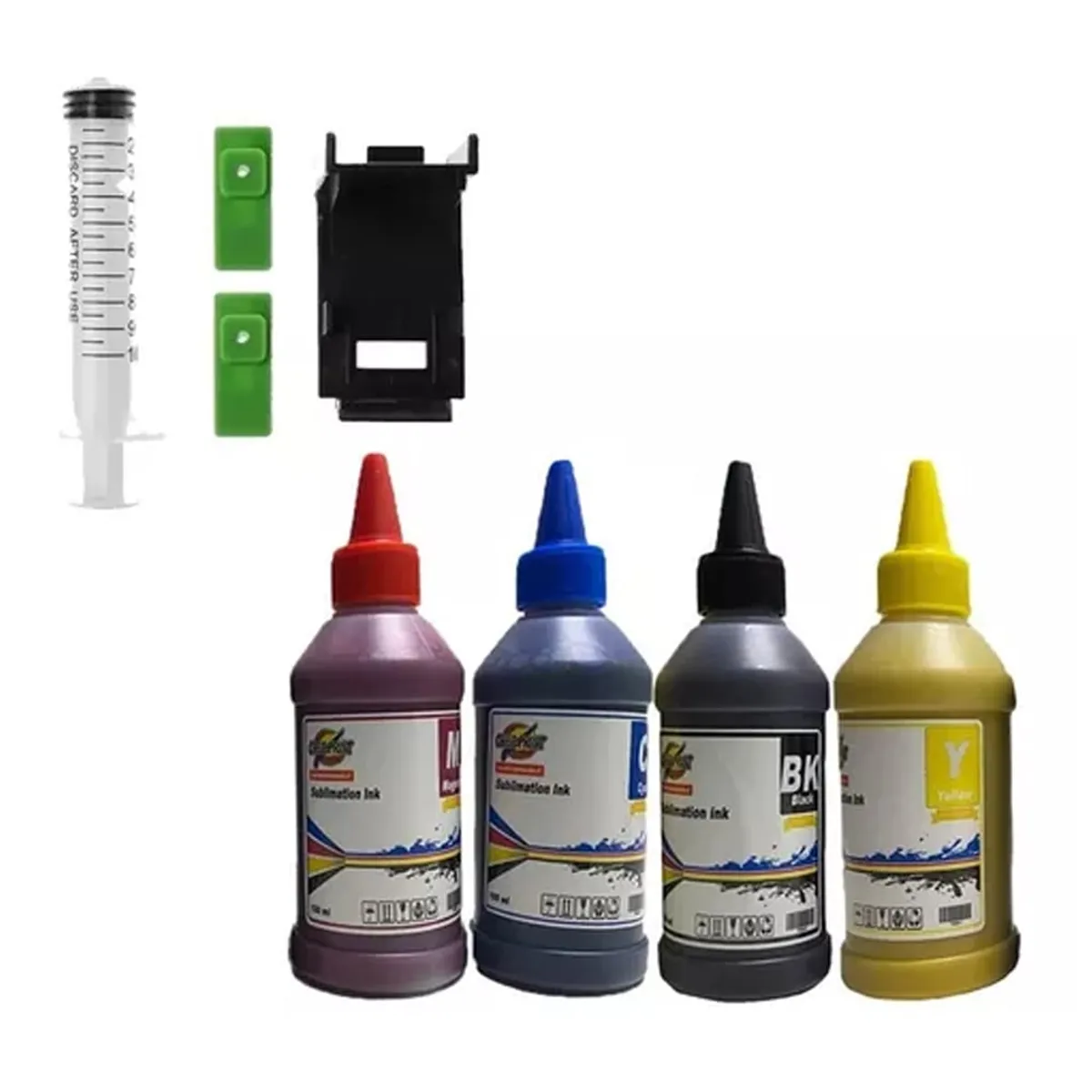 CREA PRINT - Kit Para Recarga De Cartuchos Hp 100ml Por Color + Snapfill