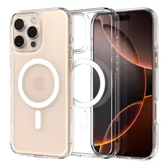 GENERICO - Carcasa Magnética Para iPhone 16 Pro Transparente Compatible Magsafe