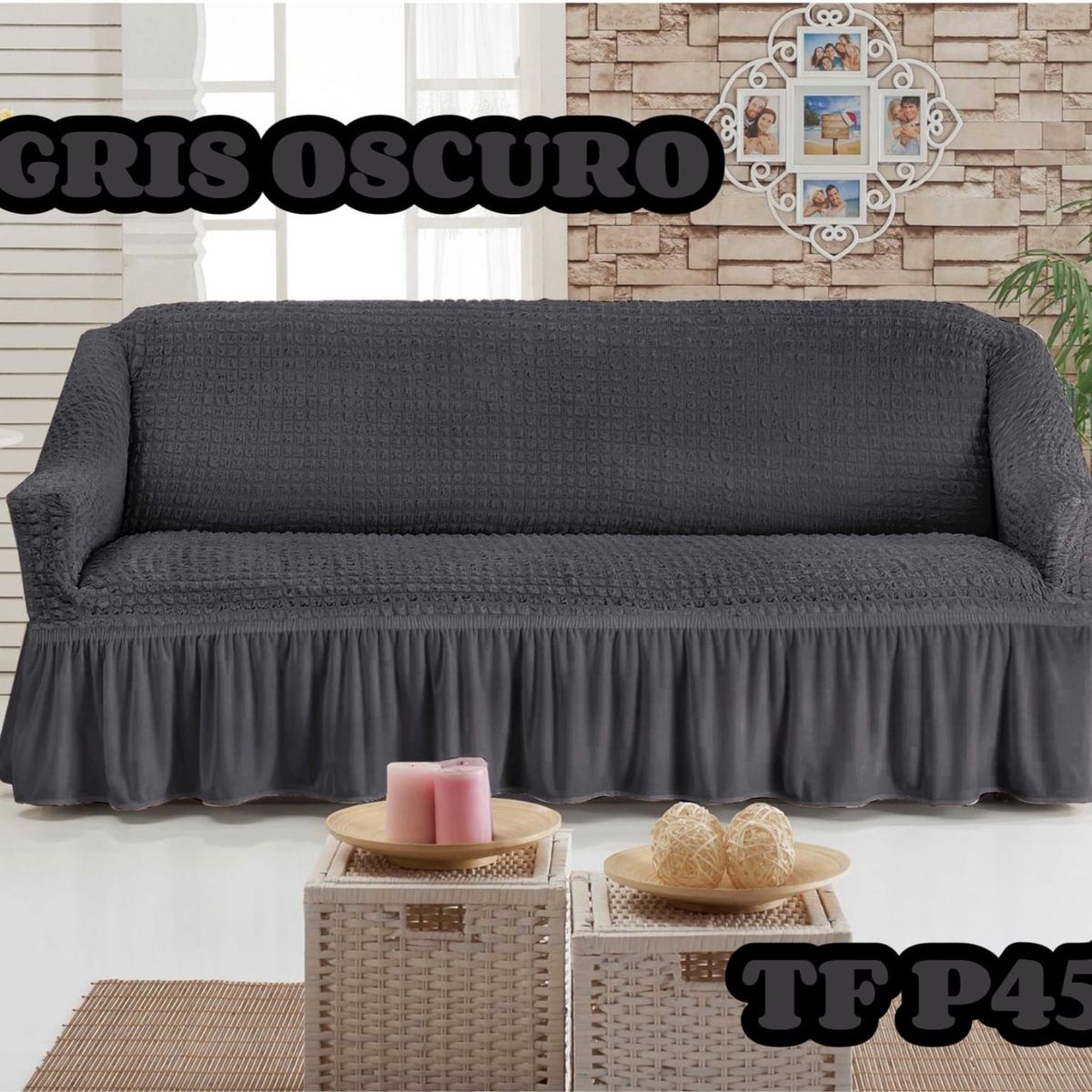 GENERICO - Funda de sillon tipo turco  3 cuerpo