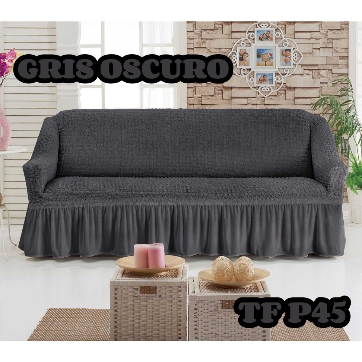 GENERICO - Funda de sillon tipo turco  3 cuerpo