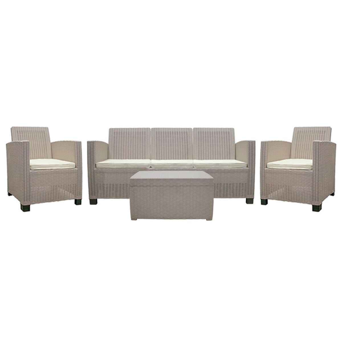 SANCHIA - Terraza Álamo Triple Beige 5 Pers