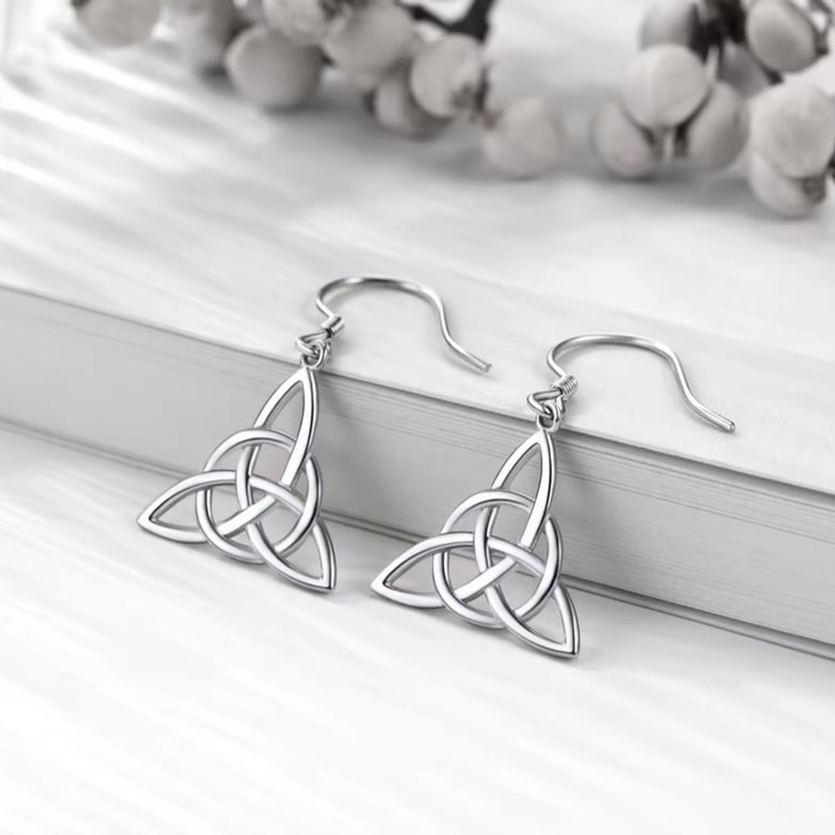 GENERICO - Aros pendiente nudo de bruja plata 925 joya juvenil mujer