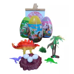 GENERICO - Dinosaurio, Huevo De 20 Cm. Set Con Huevos Crías Y Adornos.