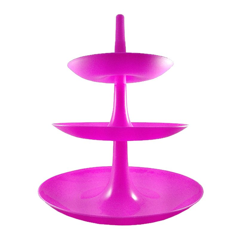 GENERICO - BANDEJA 3 PISO PLASTICO FUCSIA X1 UNI