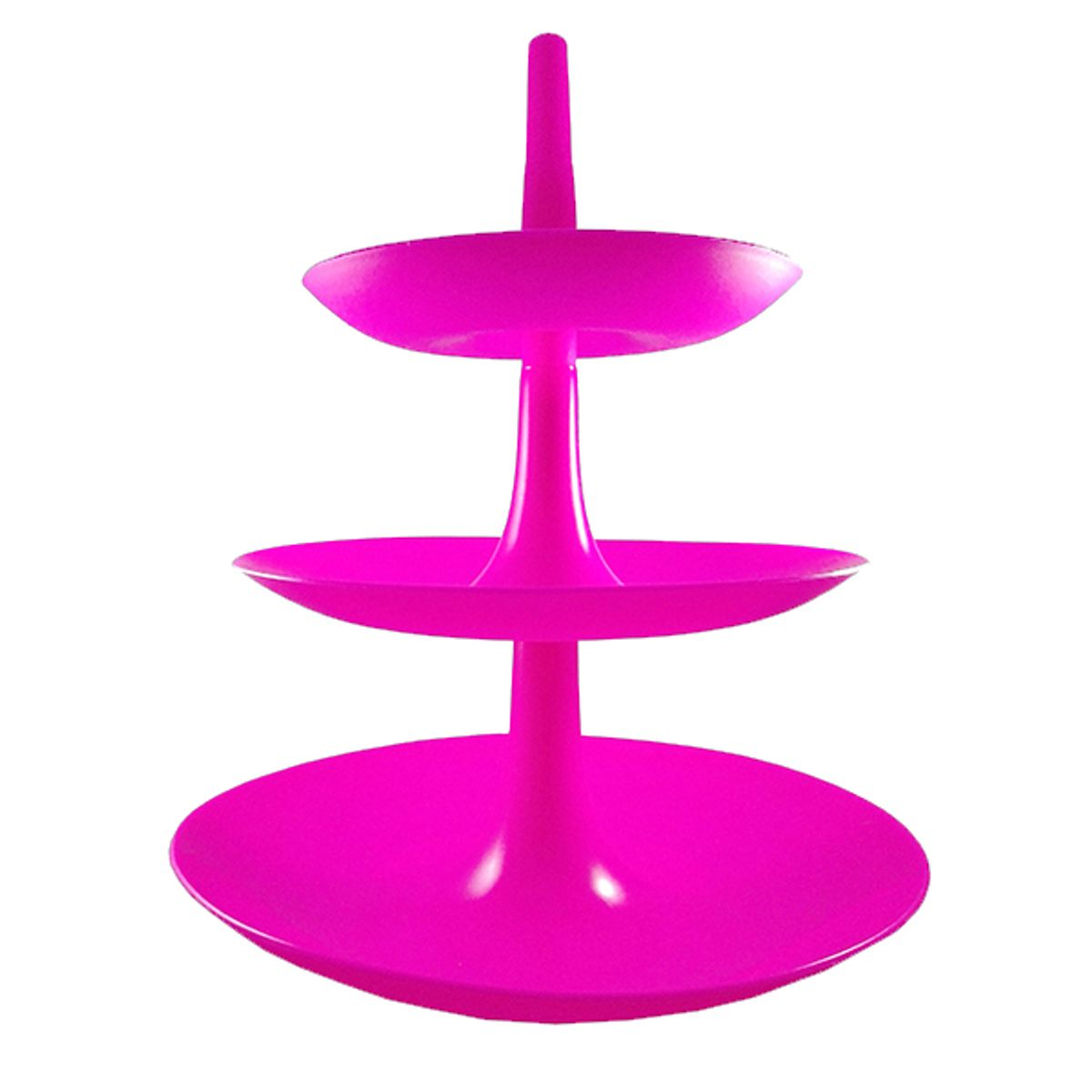 GENERICO - BANDEJA 3 PISO PLASTICO ROSADO X1 UNI