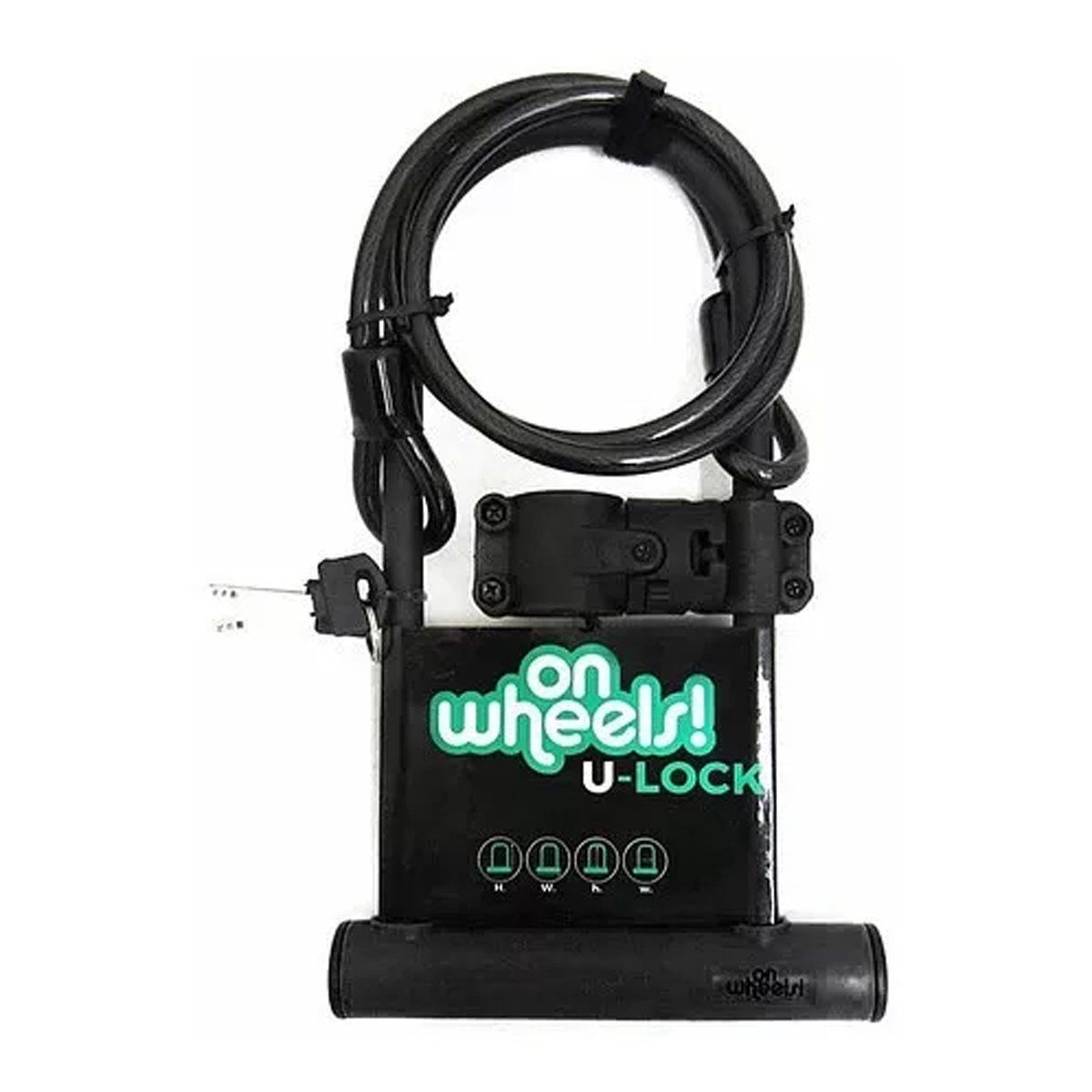 GENERICO - Candado Bici U-lock Onwheels Largo Piola Soporte 28 cm negro