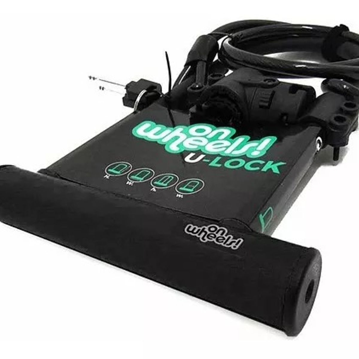 GENERICO - Candado Bici U-lock Onwheels Largo Piola Soporte 28 cm negro