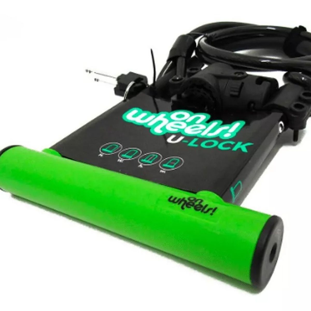 GENERICO - Candado Bici U-lock Onwheels Largo Piola Soporte 28 cm Verde