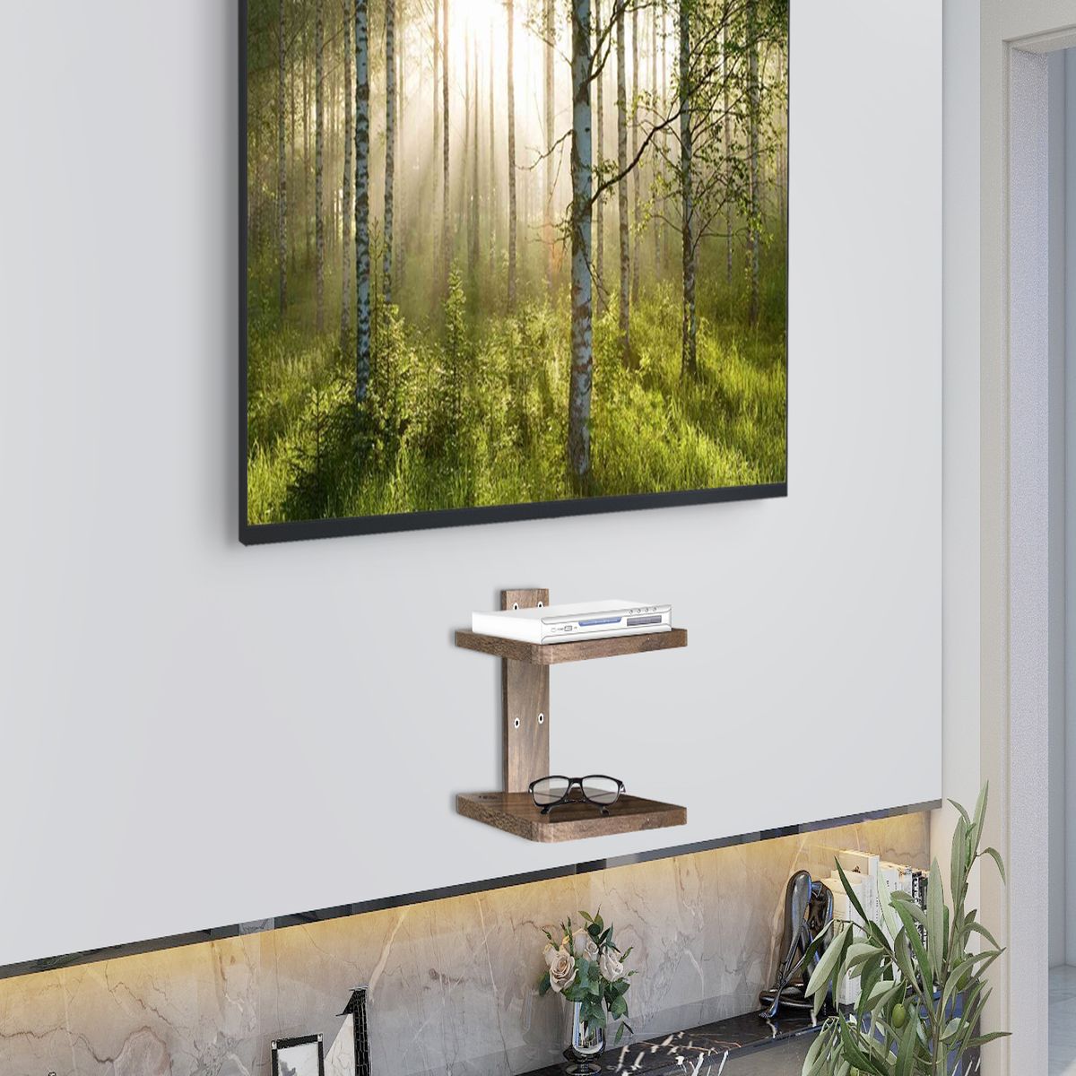 BRASFORMA - Repisa Flotante para TV - Juegos - Routers - 10kg  Brasforma