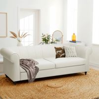 Sofá Karine 3 Cuerpos Tela Beige 214×88×78 CM Retro