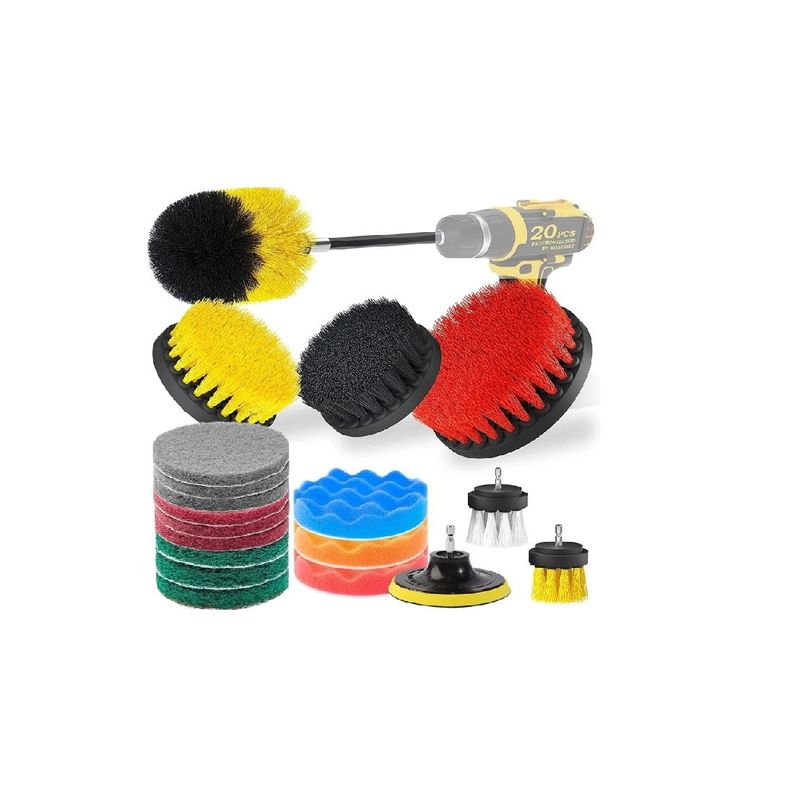 GENERICO - Limpieza De Auto Hogar Set Cepillos Para Taladro 20 Piezas Mix