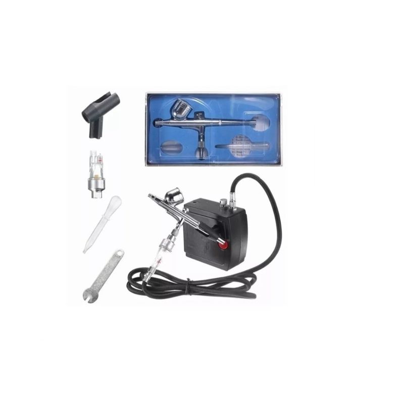 GENERICO - Kit Aerografo Profesional Compresor Filtro Manguera
