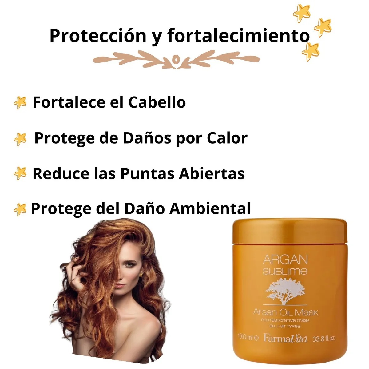 FARMAVITA - Mascara Argan Sublime 1000ml Farmavita Nutre Brillo Suavidad