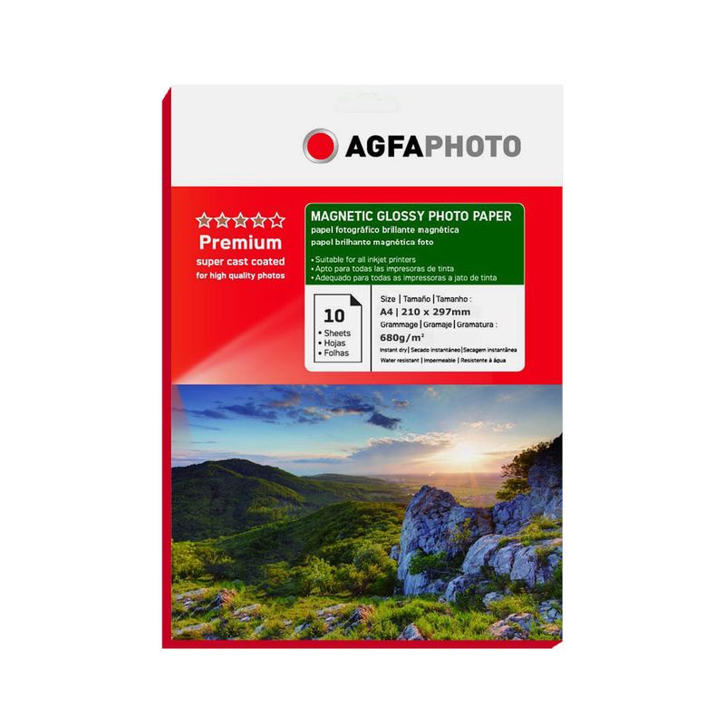 MALIK - PAPEL MAGNETICO AGFA 10 HOJAS A4 680 GR
