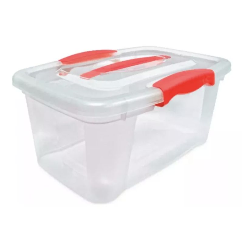 REYPLAST - Caja de Almacenamiento Con Tapa Y Manilla 6 Lts Roja