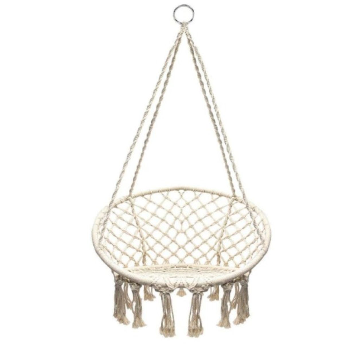 GENERICO - Silla Hamaca Colgante Tejida Beige Macrame