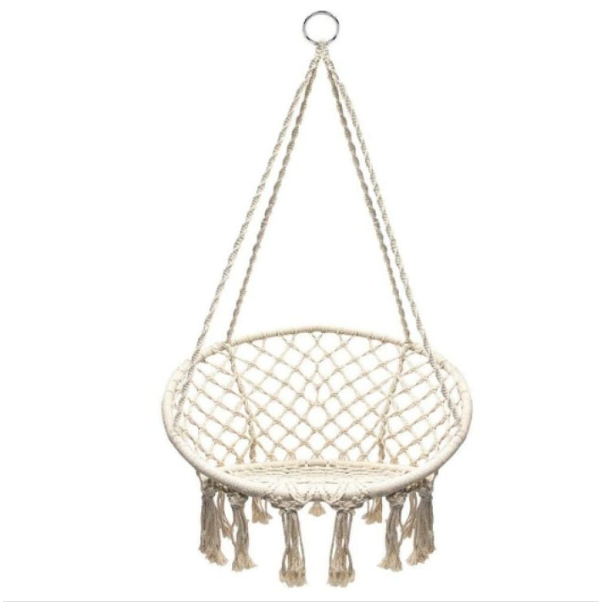 GENERICO - Silla Hamaca Colgante Tejida Beige Macrame