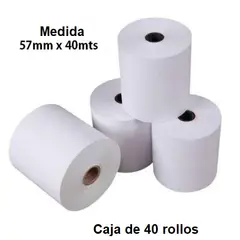 GENERICO - Caja de rollo papel térmico 57mm X 40mts