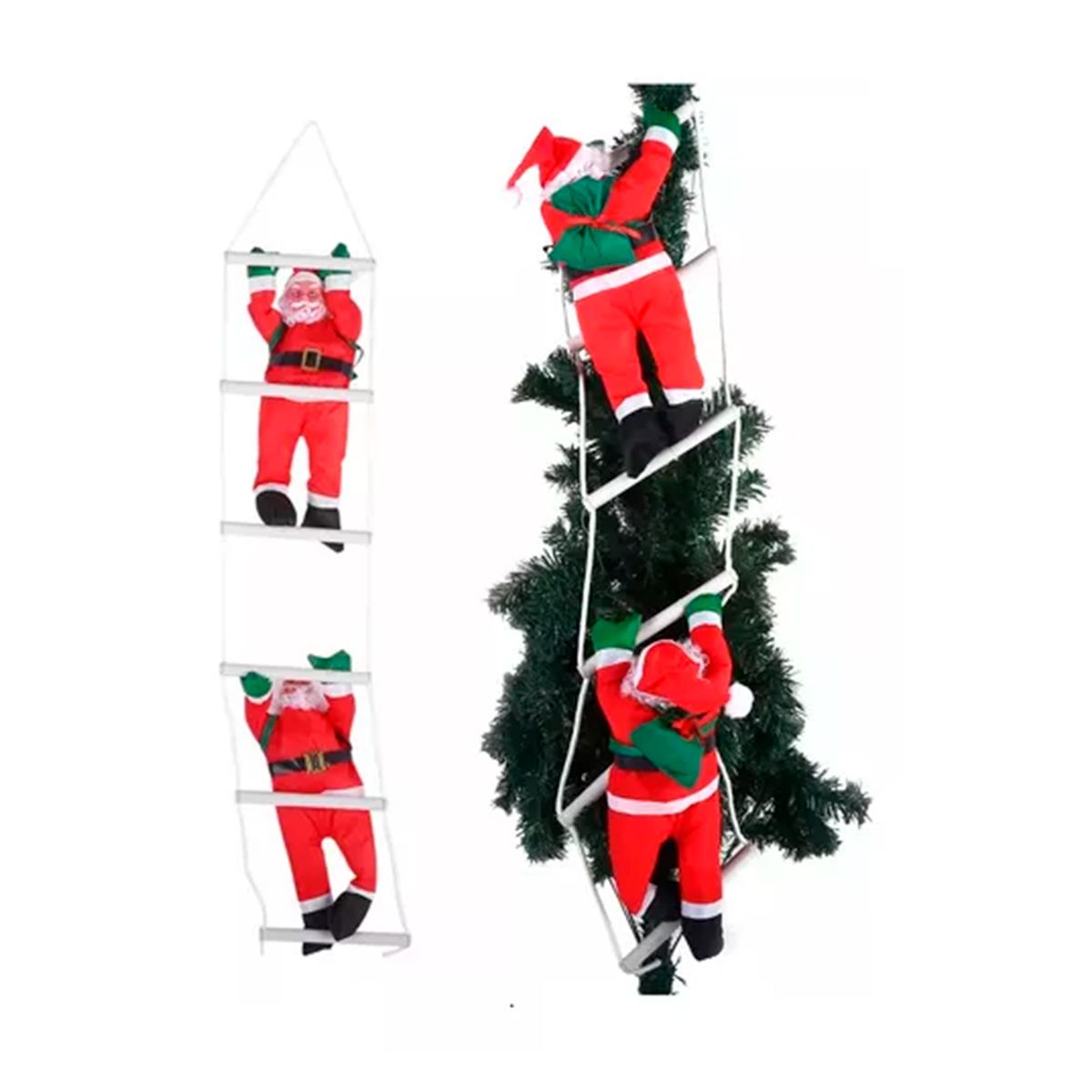 GENERICO - Escalera De Navidad Con Viejo Pascuero Decoracion