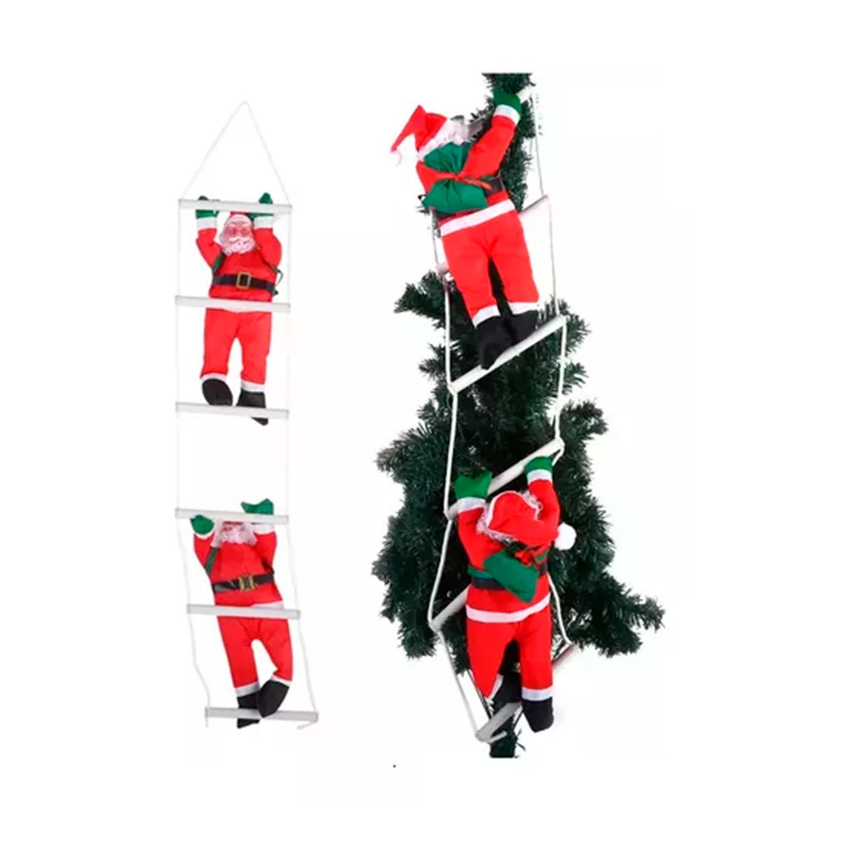 GENERICO - Escalera De Navidad Con Viejo Pascuero Decoracion