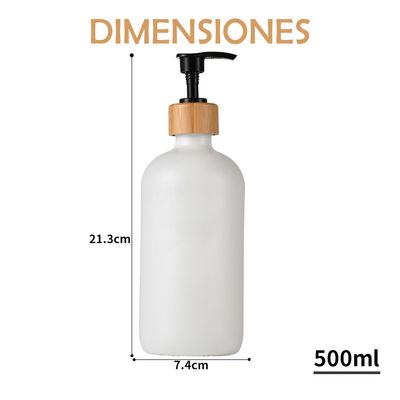 Imagen 2 del producto Dispensador Jabón Líquido Manos Vidrio Baño 500ml Set X2 Negro