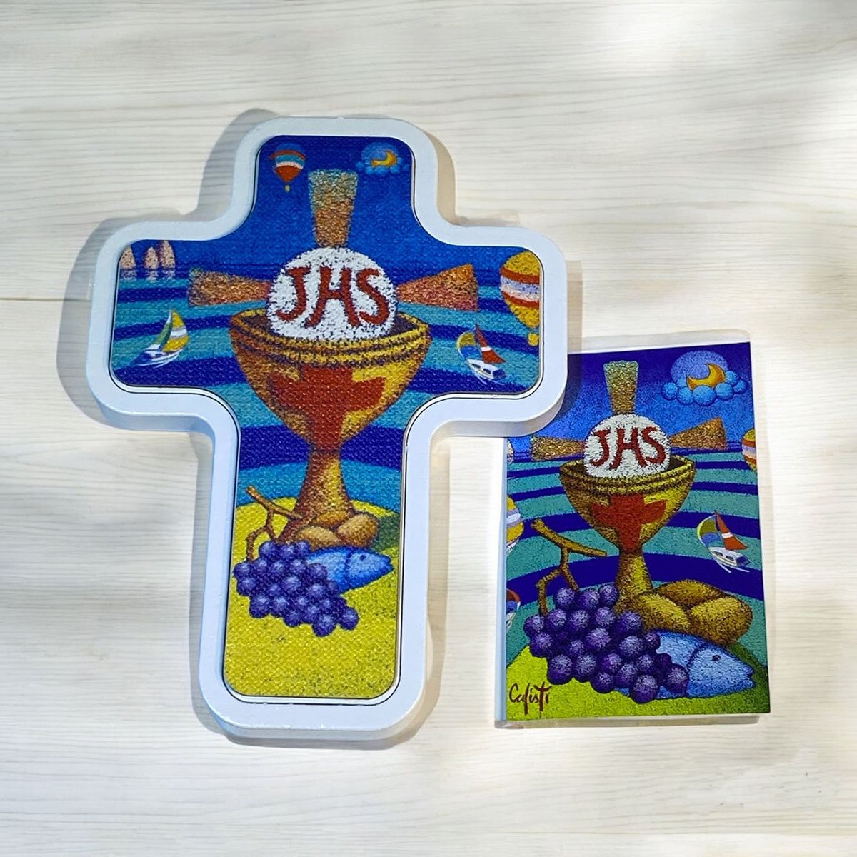 GENERICO - Cruz Primera Comunión Cáliz de Madera