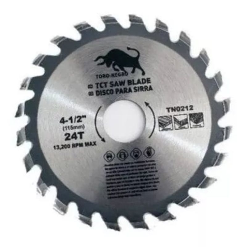 GENERICO - Disco Sierra Circular 115mm 4 1/2 Pulgada 24 Dientes 12500rpm