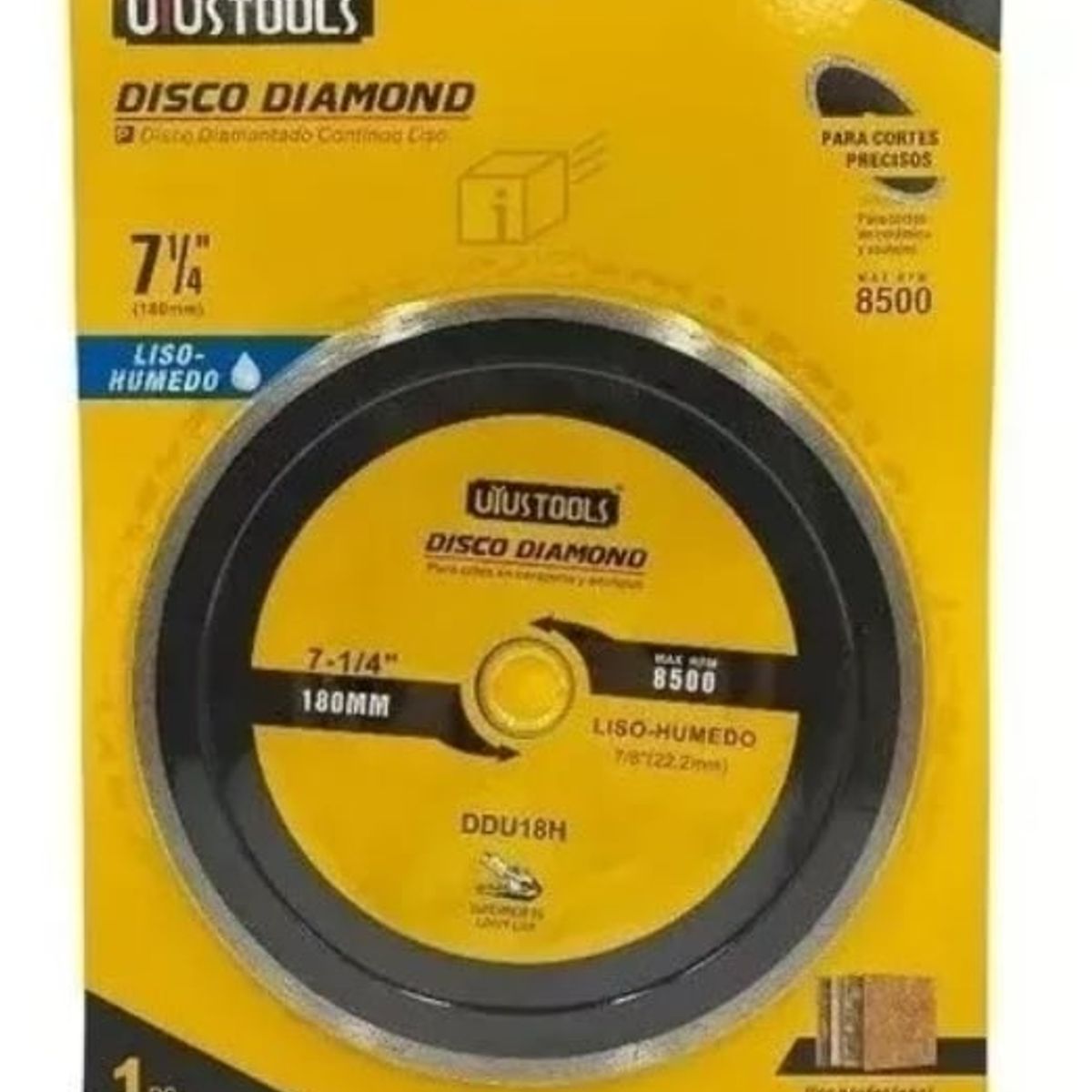 UYUSTOOL - Disco Diamantado 7 1/4 180mm Corte Liso Ceramica