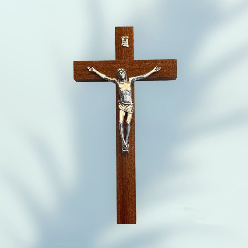 GENERICO - Crucifijo Italiano de Madera Cuerpo en Metal