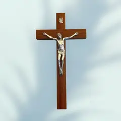 GENERICO - Crucifijo Italiano de Madera Cuerpo en Metal
