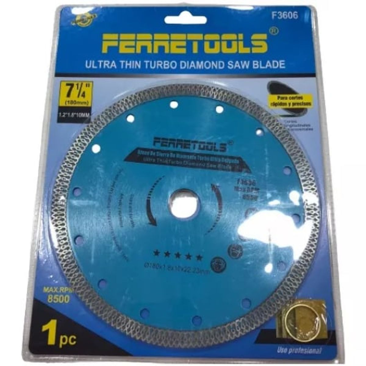 GENERICO - Disco Diamantado Turbo 7 1/4 180mm Ferretools