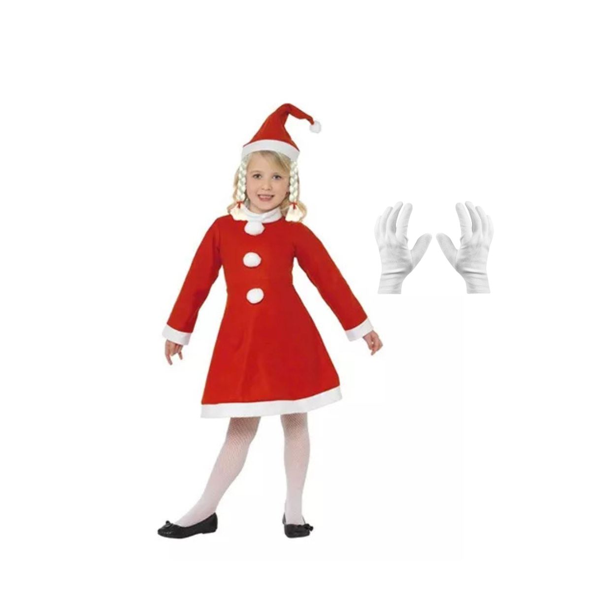 GENERICO - Disfraz Señora Claus Vieja Pascuera Niña