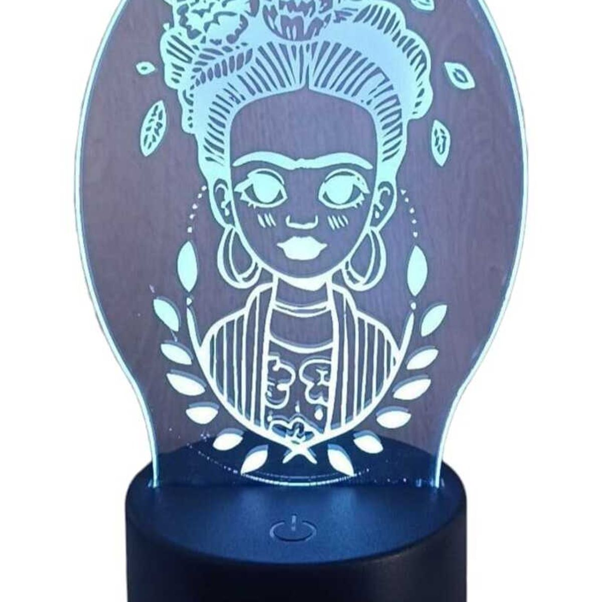 GENERICO - Lampara ilusión 3D Frida Kahlo De 7 Colores