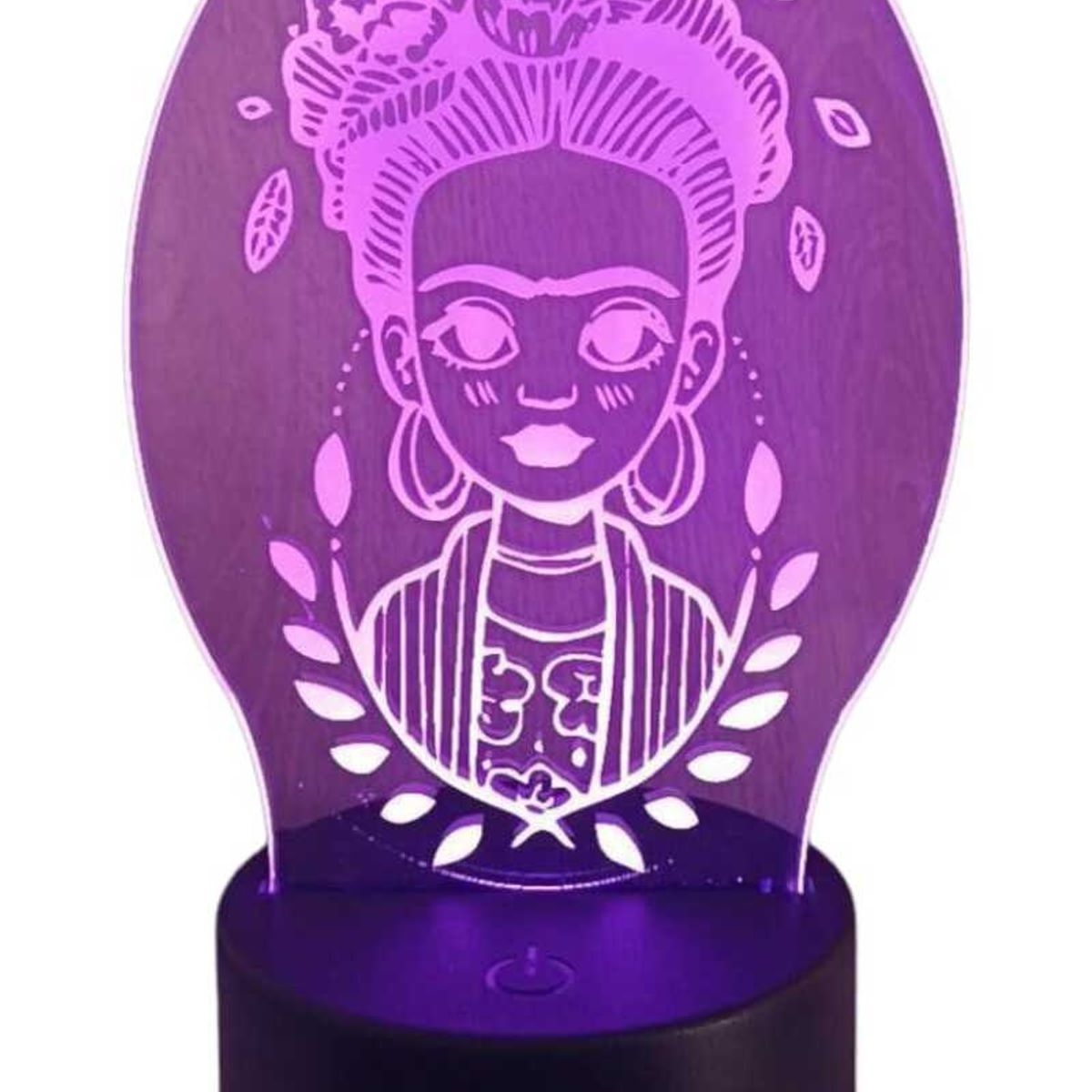 GENERICO - Lampara ilusión 3D Frida Kahlo De 7 Colores