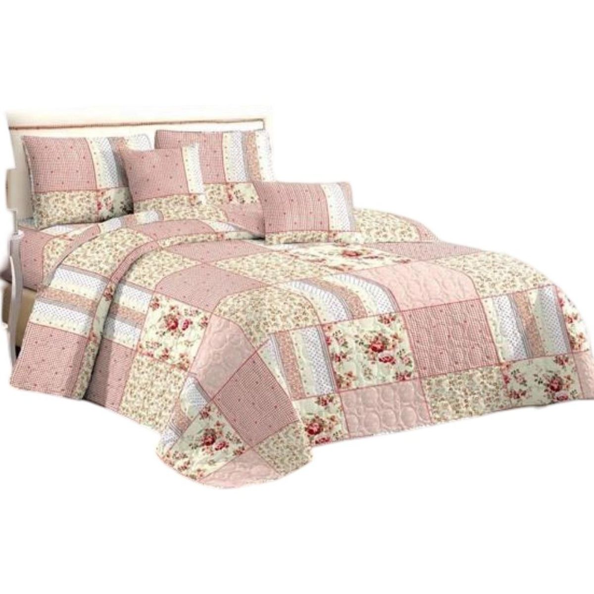 GENERICO - Cubrecama Quilt 2 Plazas+2 Fundas Verano Fresco 13n76