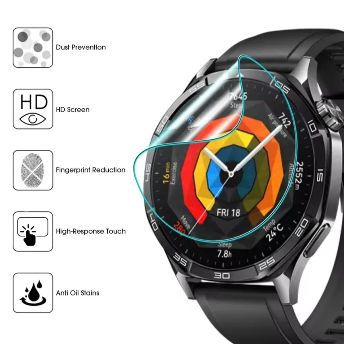GENERICO - Pack 3 Láminas Smartwatch Huawei Gt5 para 46mm