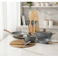 Bateria De Cocina 10 Piezas Antiadherente Ceramica Marmolada