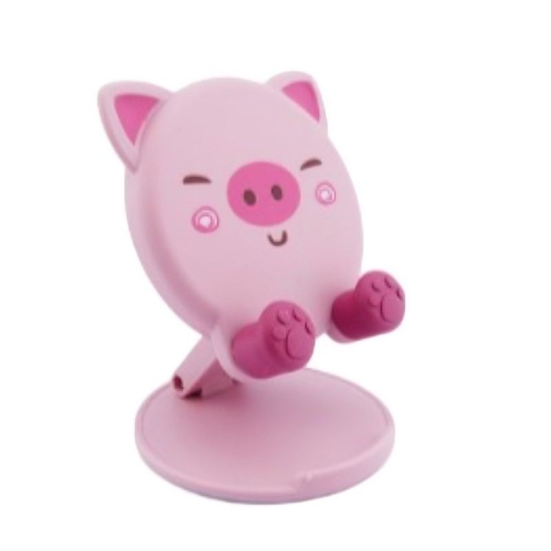 OEM - PORTA SMARTPHONE FIGURAS ANIMALES CERDO PARA SOBREMESA PARA NIÑOS