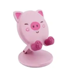 OEM - PORTA SMARTPHONE FIGURAS ANIMALES CERDO PARA SOBREMESA PARA NIÑOS