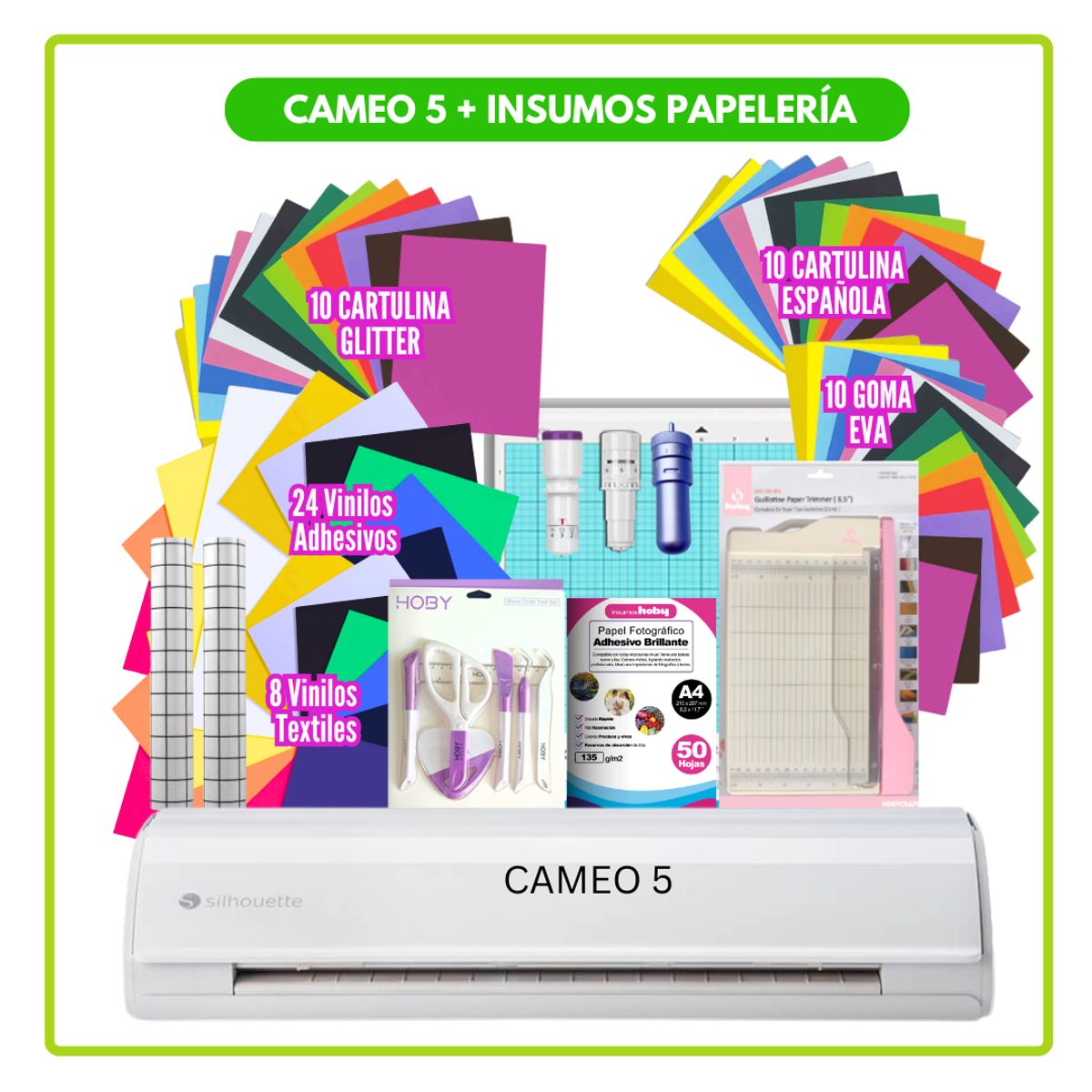 SILHOUETTE - cameo 5 + insumos papelería SC24