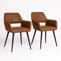 Pack de 2 Butacas Burgos Ecocuero Vintage Café Oscuro