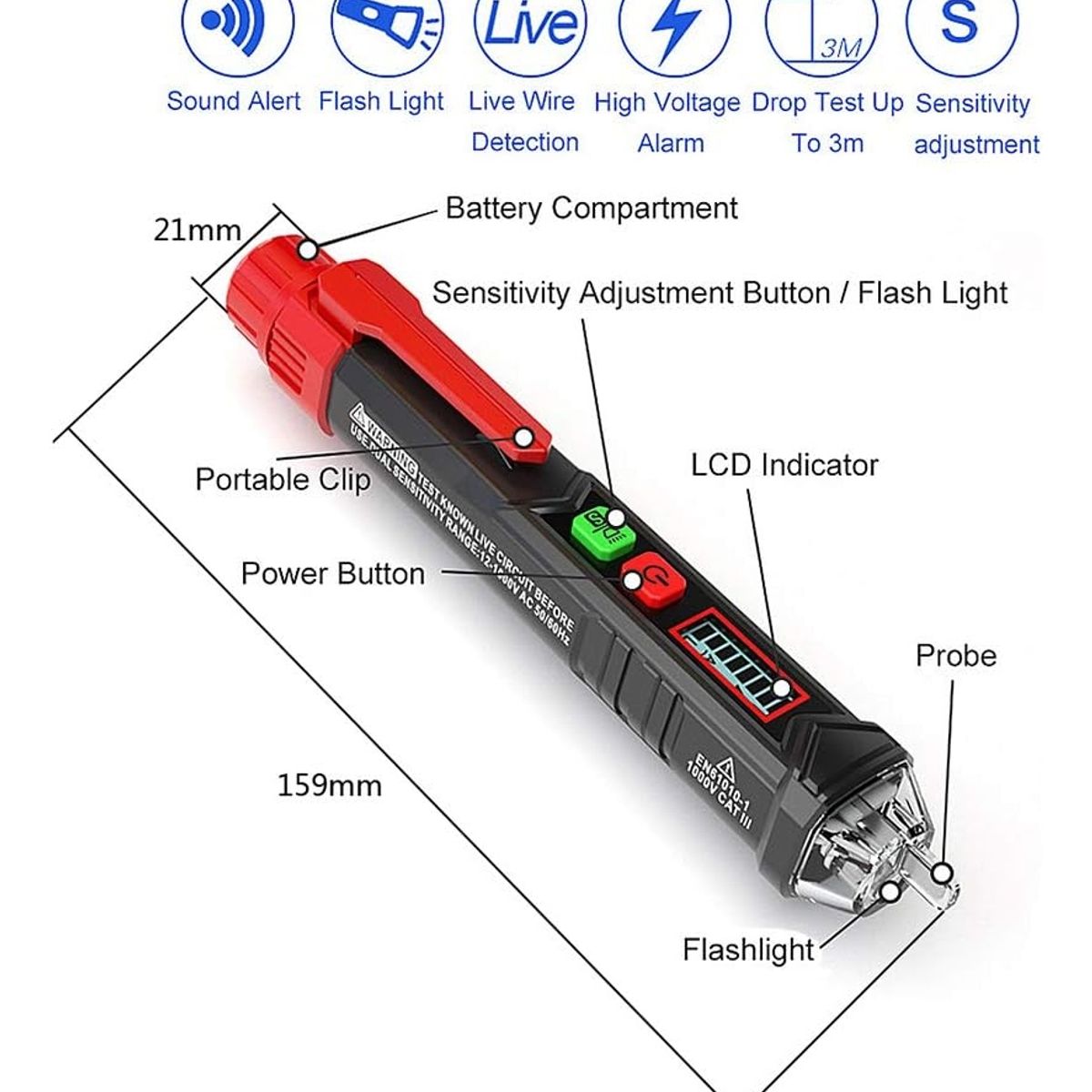 ATURE - Lápiz Sensor De Flujo Inteligente Probador Voltaje Circuitos