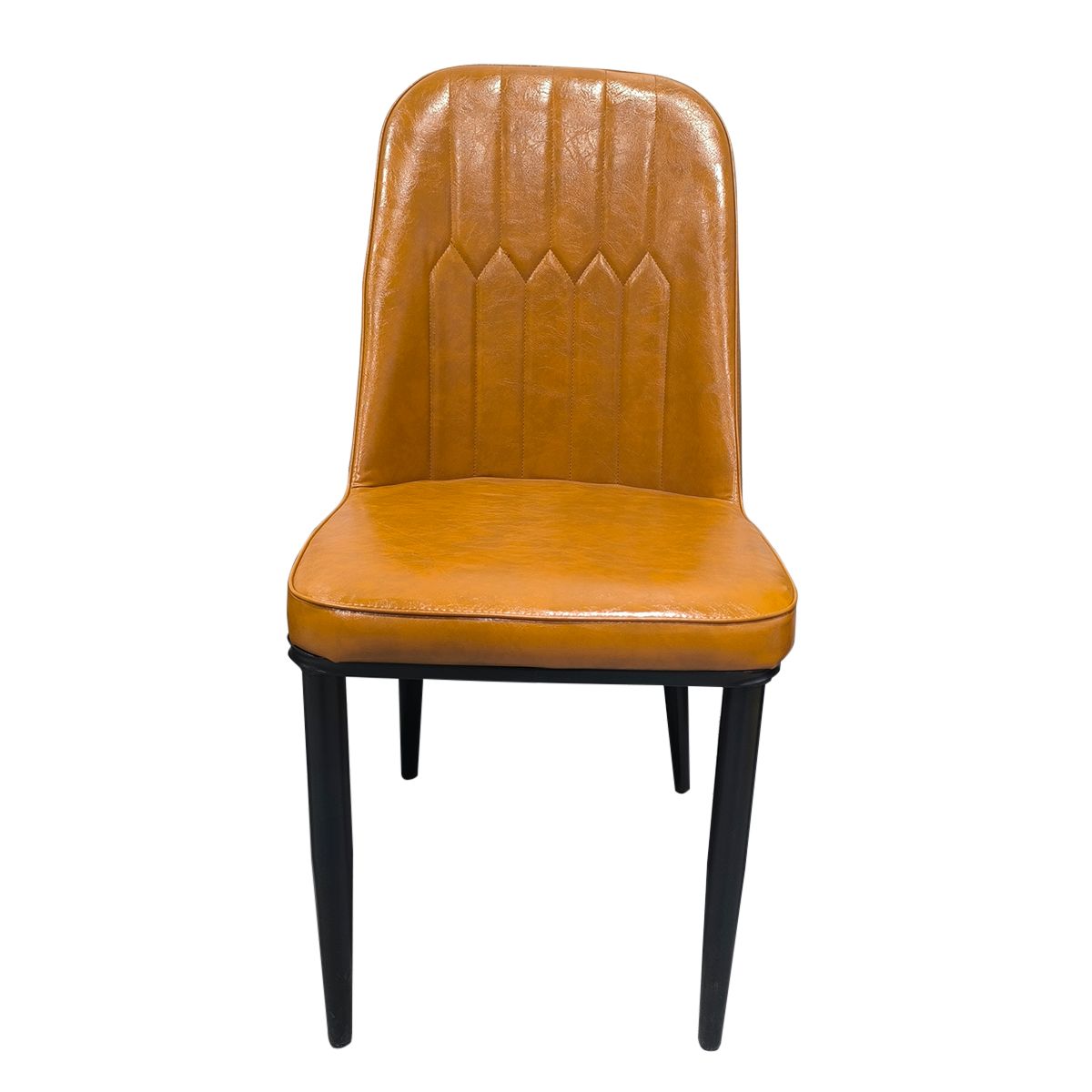 GENERICO - SILLA COMEDOR TAPIZADA EN CUERO MARRON BRILLANTE HOMEMART